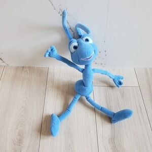 Disney Pixar Flik Ant Toy A Bugs Life Plush Bendy Stuffed Vintage Blue 23" Bug